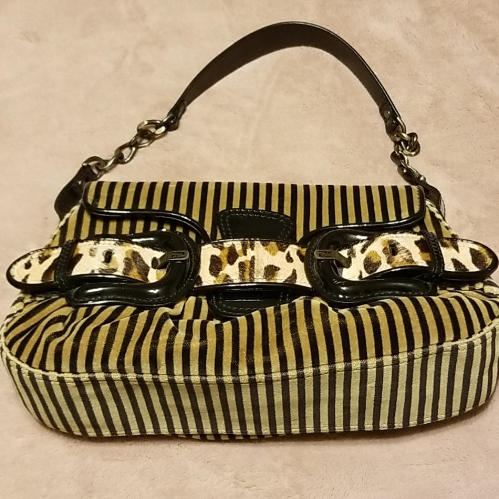 Striped/leopard authentic Fendi purse